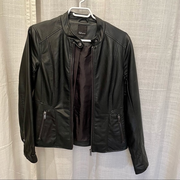 LAST CHANCE Black Vegan Leather Moto Jacket - small - Picture 7 of 7